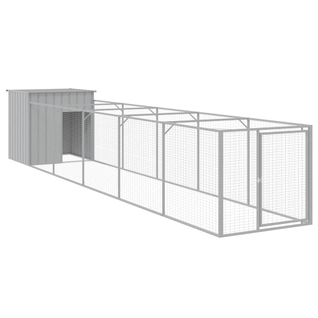 VidaXL Niche avec enclos 110x609x110 cm acier gris clair