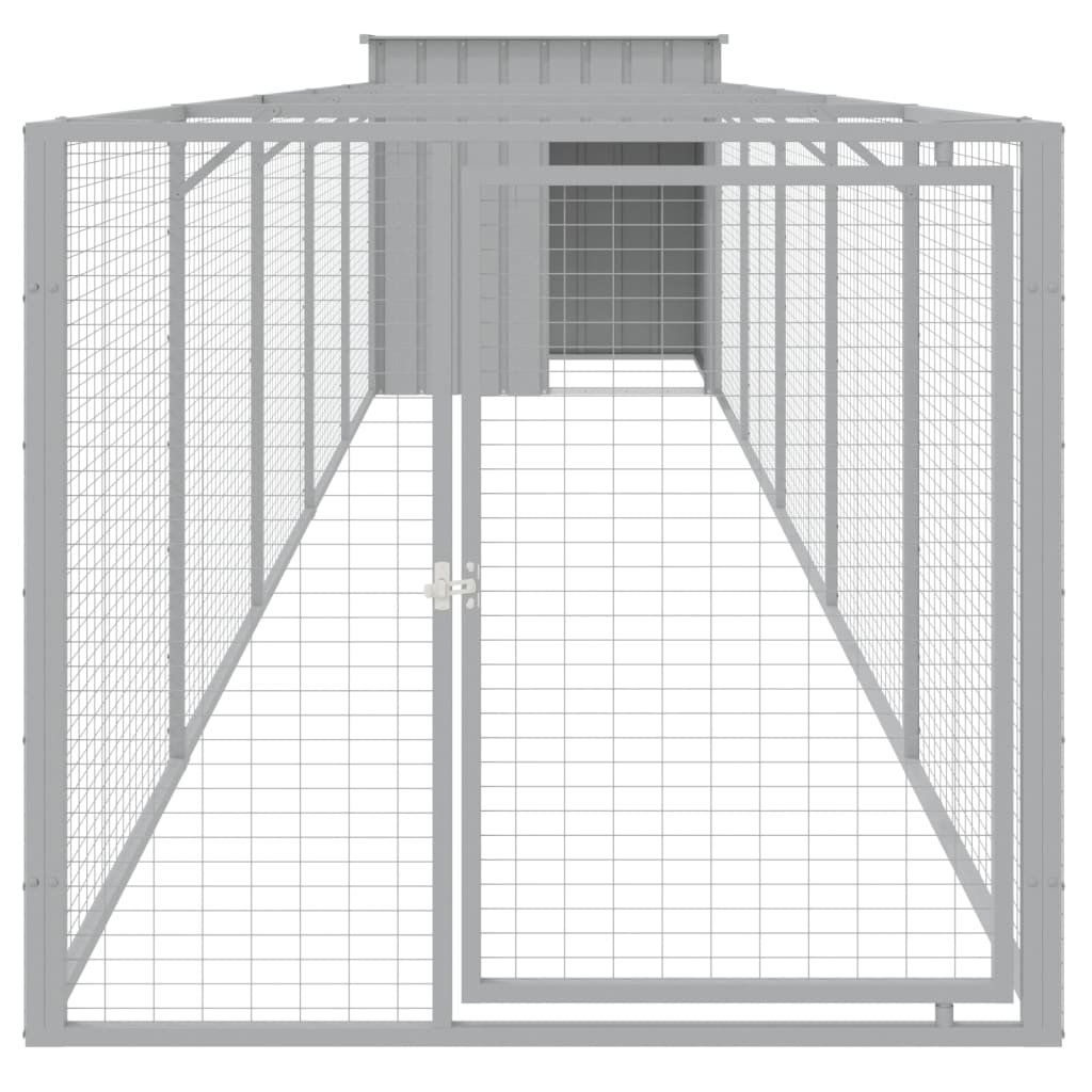 VidaXL Niche avec enclos 110x609x110 cm acier gris clair