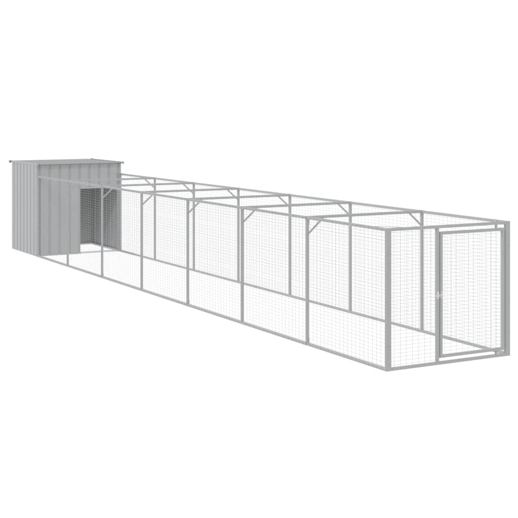 VidaXL Niche avec enclos 110x813x110 cm acier gris clair