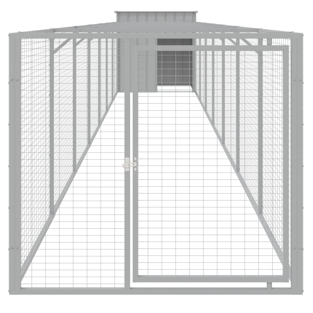 VidaXL Niche avec enclos 110x813x110 cm acier gris clair