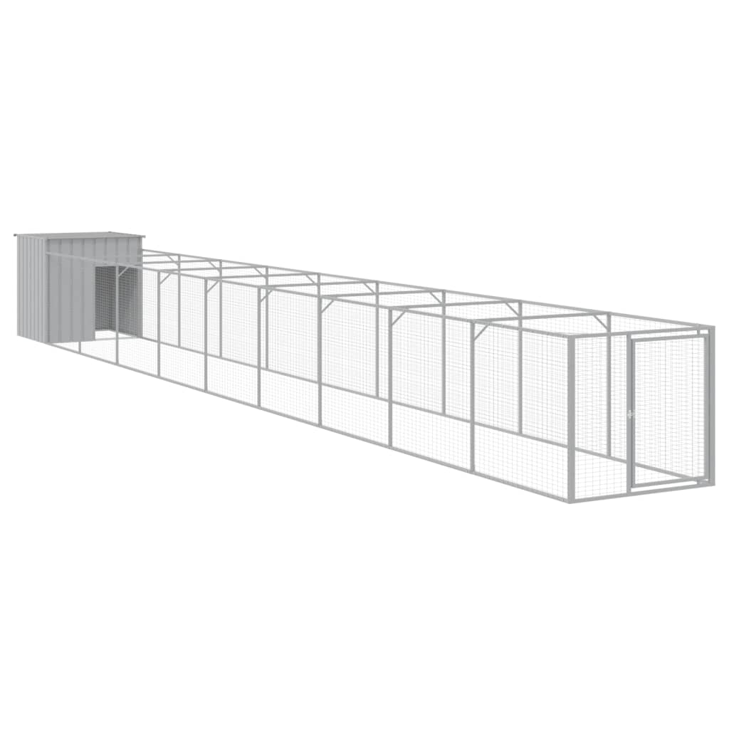 VidaXL Niche avec enclos 110x1017x110 cm Acier Gris Clair