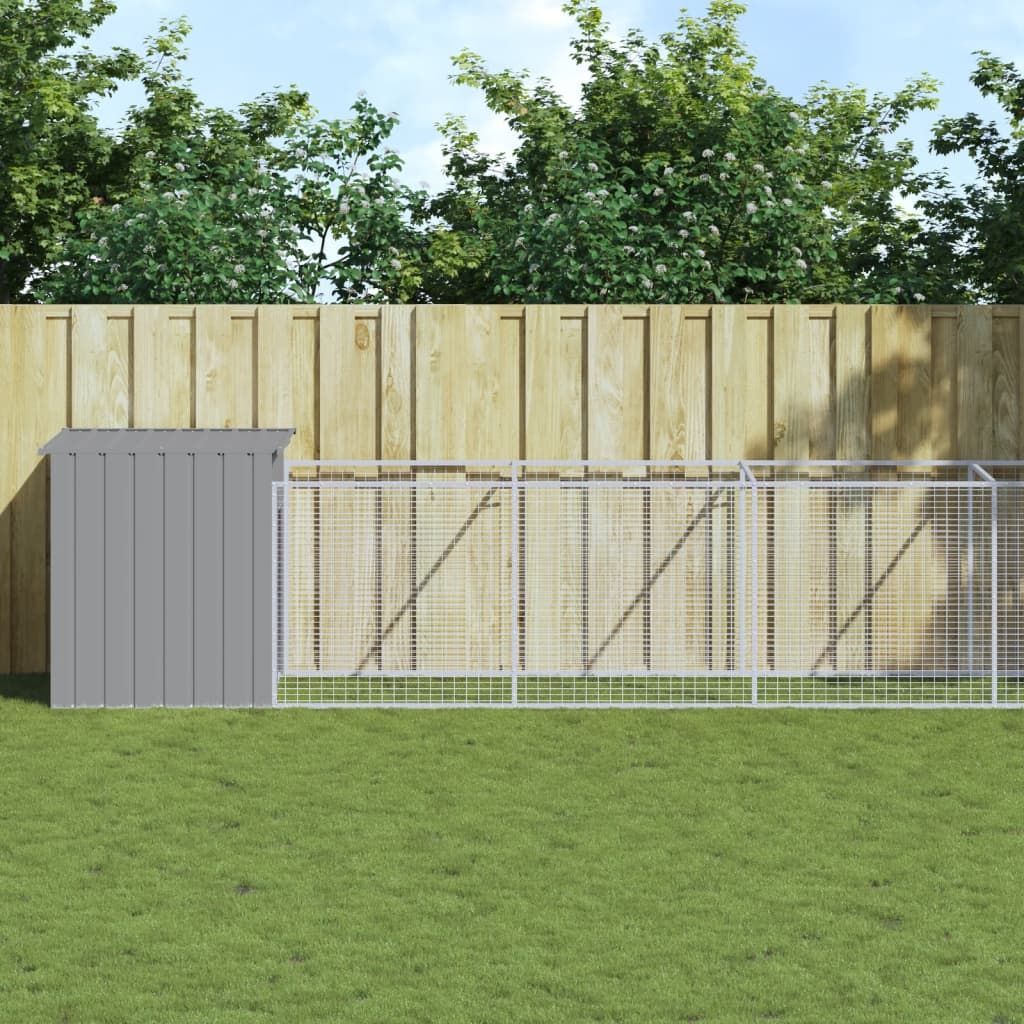 VidaXL Niche avec enclos 110x1017x110 cm Acier Gris Clair