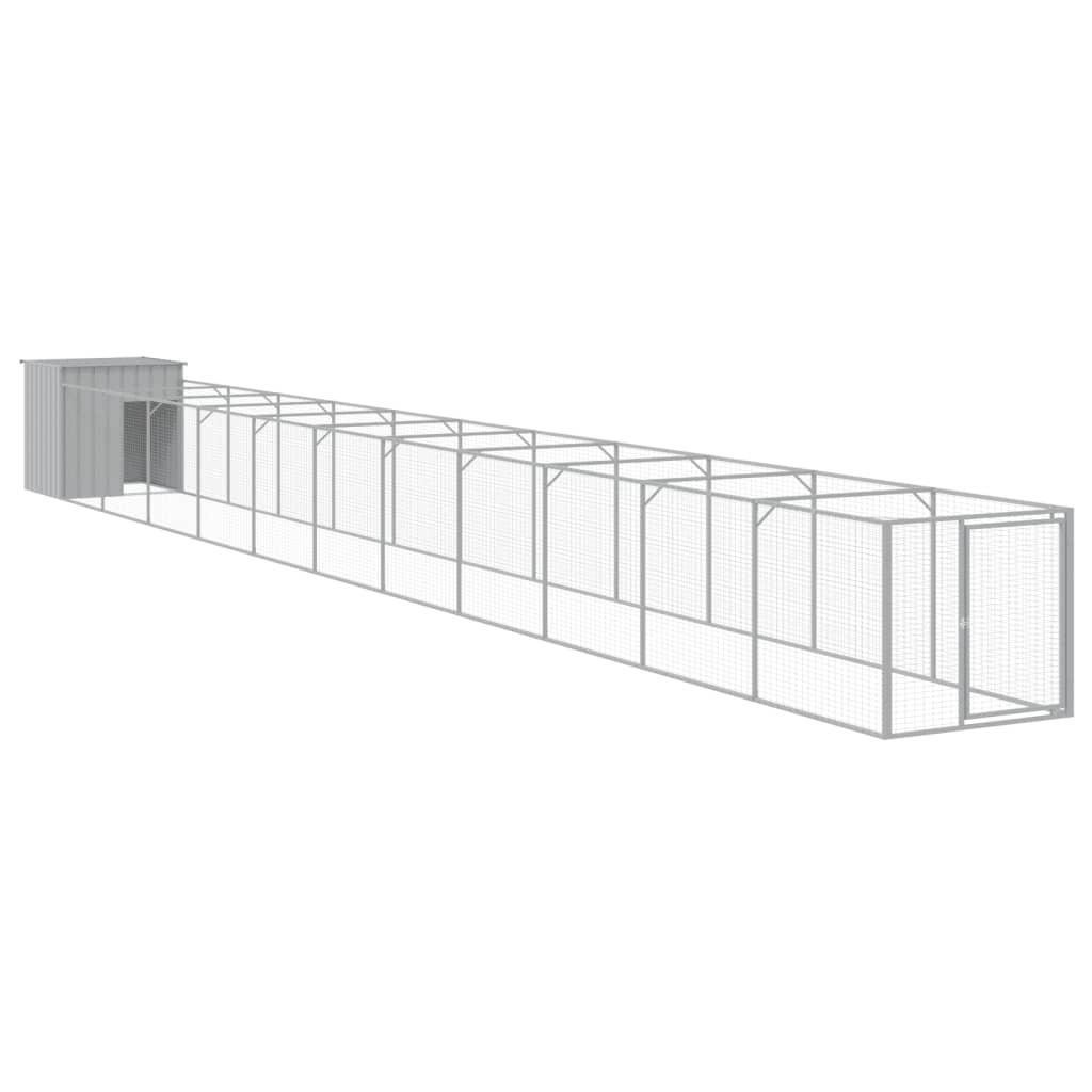 VidaXL Niche avec enclos 110x1221x110 cm Acier Gris Clair