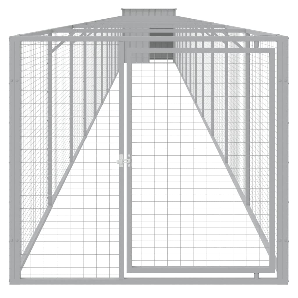 VidaXL Niche avec enclos 110x1221x110 cm Acier Gris Clair