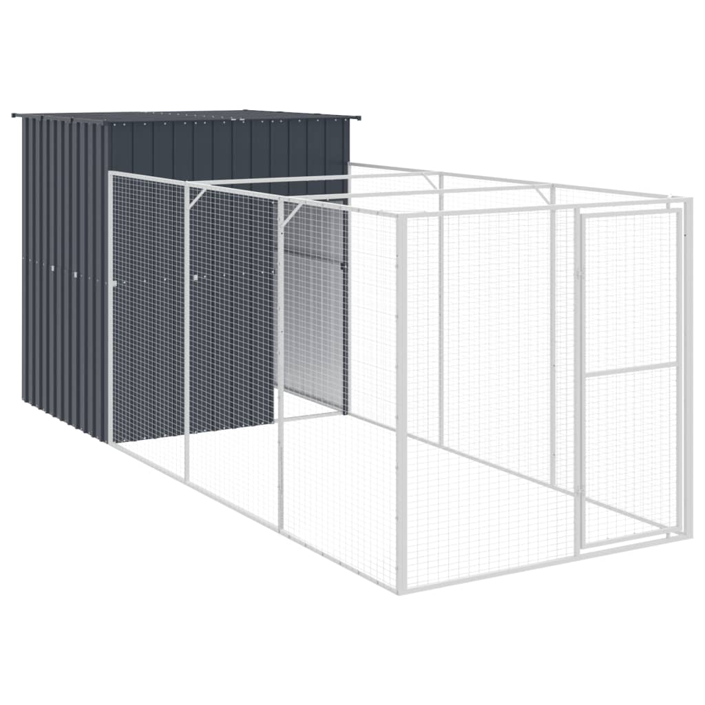 VidaXL Niche avec enclos 165x455x181 cm Acier Galvanisé Anthracite