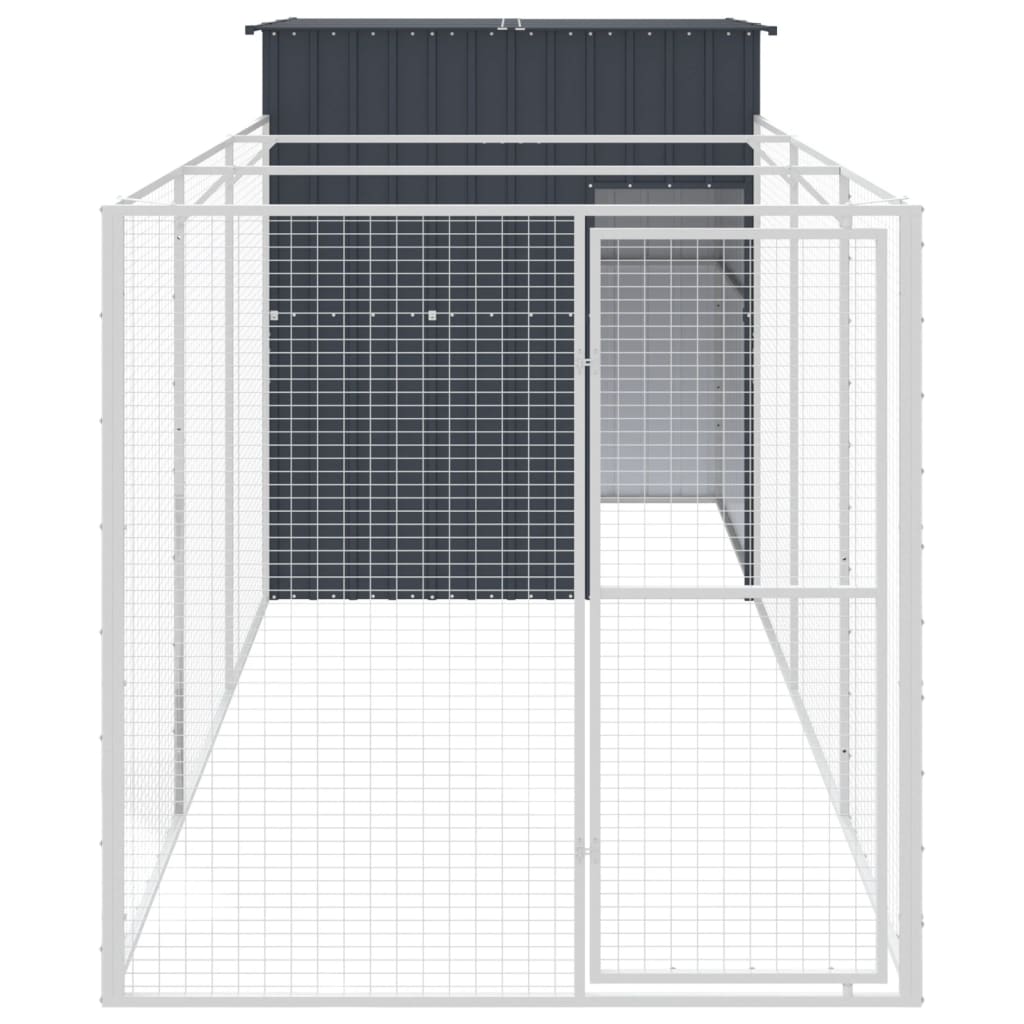VidaXL Niche avec enclos 165x455x181 cm Acier Galvanisé Anthracite