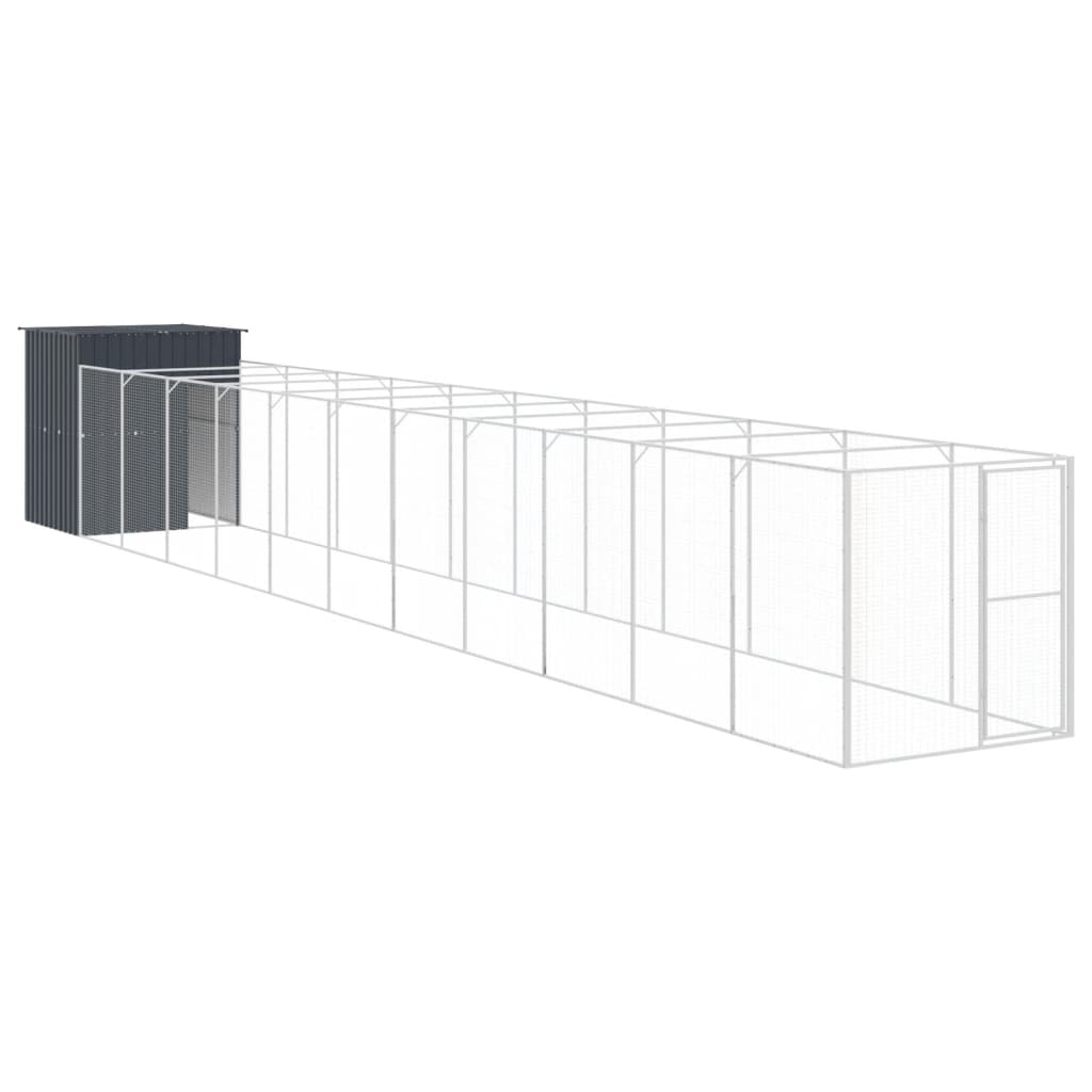 VidaXL Niche avec enclos 165x1271x181 cm Acier Anthracite