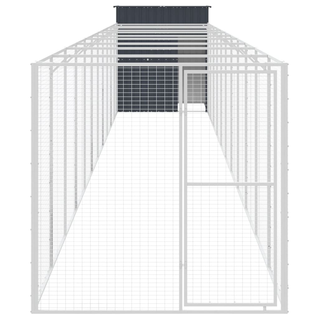 VidaXL Niche avec enclos 165x1271x181 cm Acier Anthracite