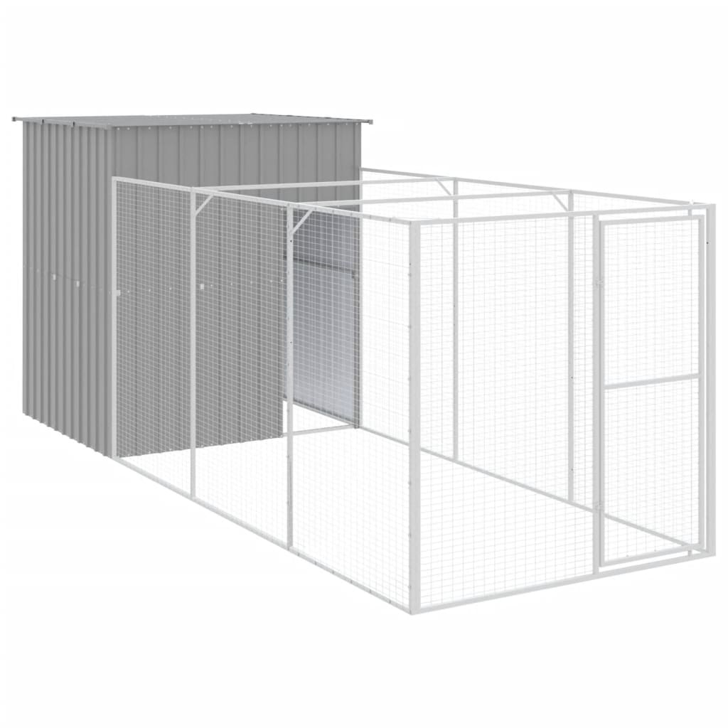 VidaXL Niche avec enclos 165x455x181 cm acier gris clair