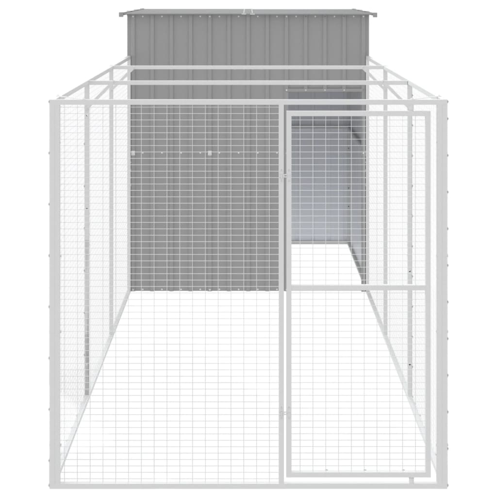 VidaXL Niche avec enclos 165x455x181 cm acier gris clair
