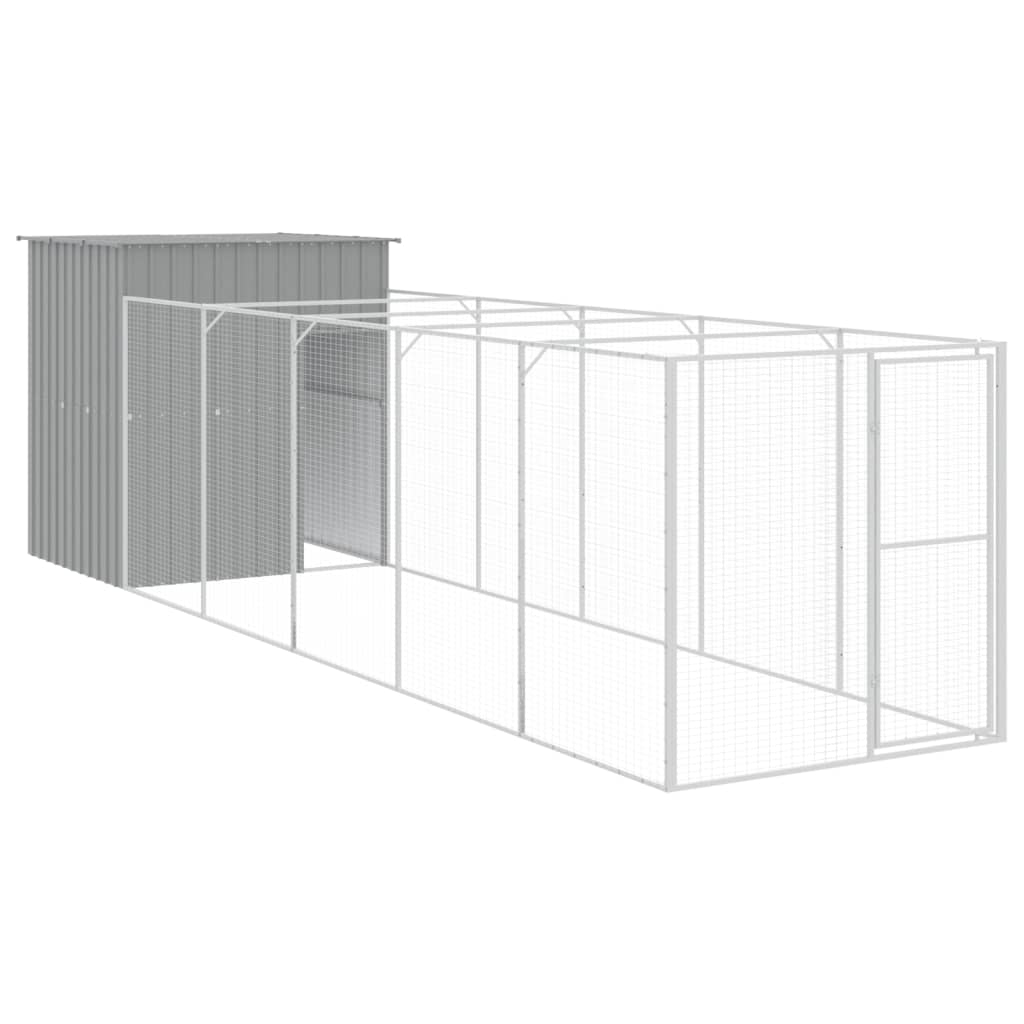 VidaXL Niche avec enclos 165x659x181 cm Acier galvanisé Gris