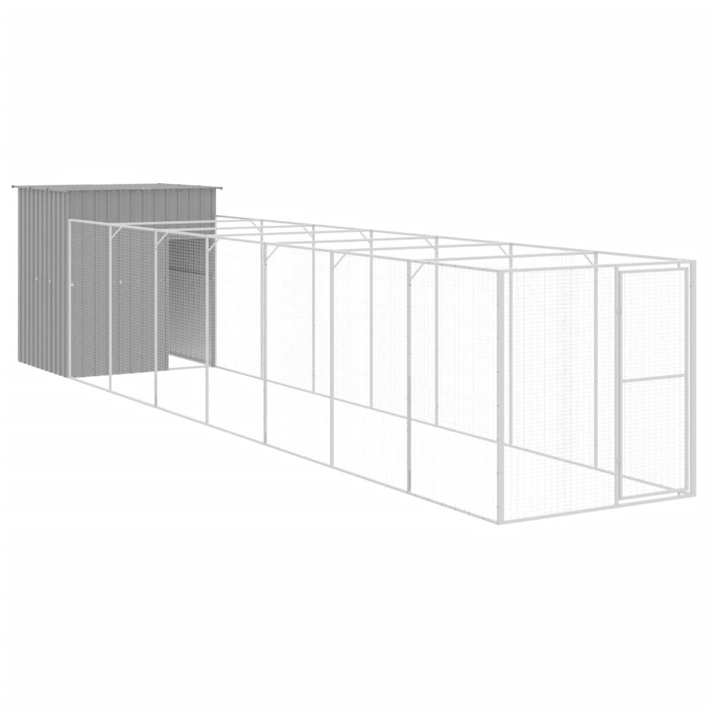 VidaXL Niche avec enclos 165x863x181 cm acier gris clair