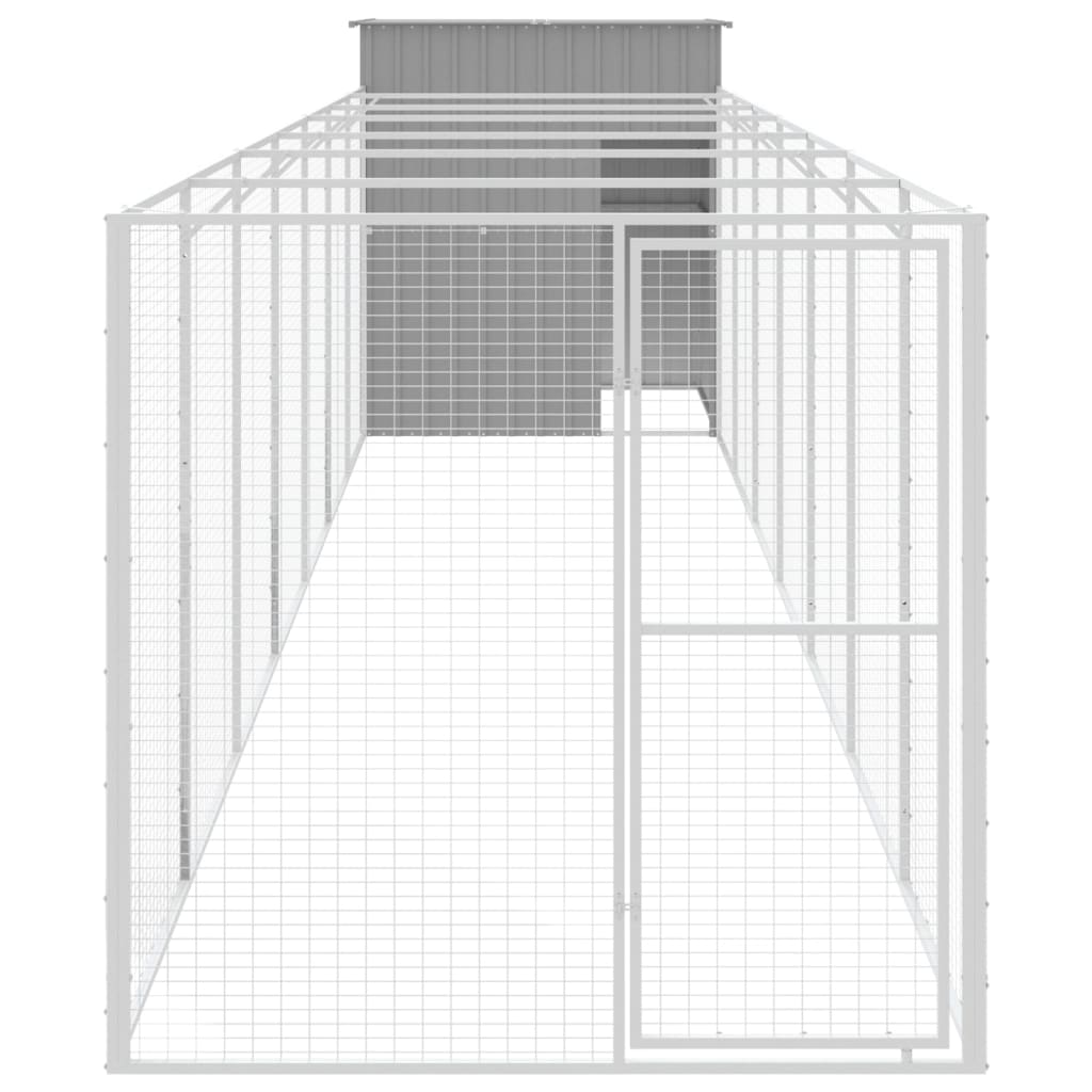 VidaXL Niche avec enclos 165x863x181 cm acier gris clair