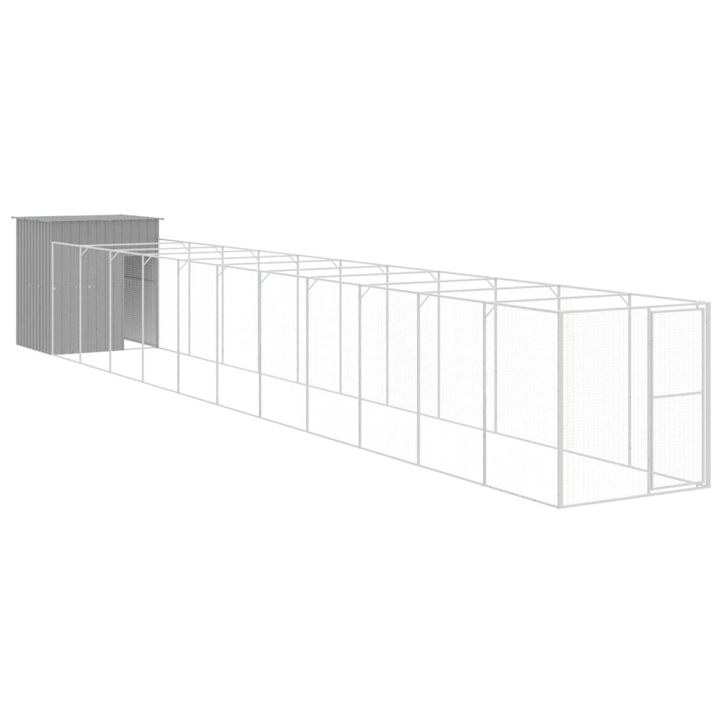 VidaXL Niche avec enclos 165x1271x181 cm Acier Gris Clair