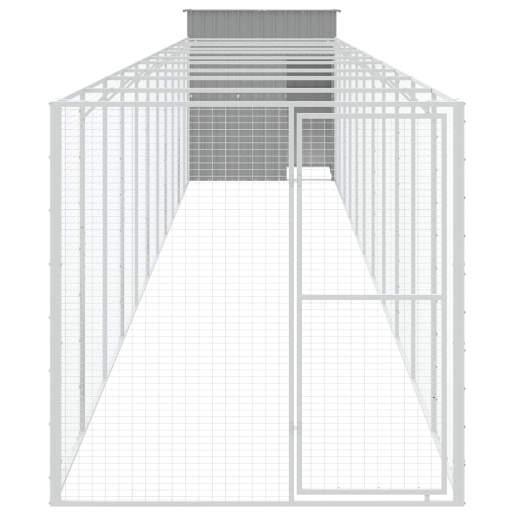 VidaXL Niche avec enclos 165x1271x181 cm Acier Gris Clair