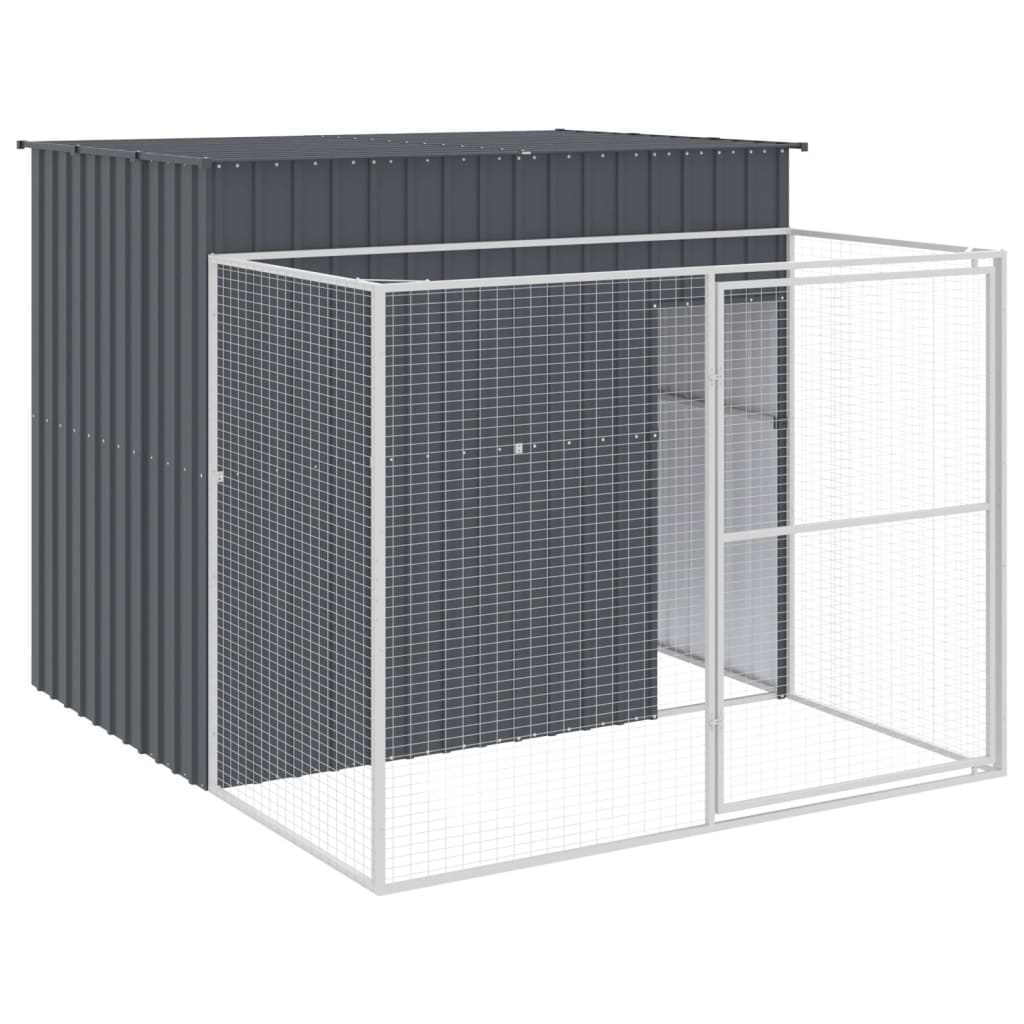 VidaXL Niche pour chien avec enclos 214x253x181 cm Acier galvanisé Anthracite