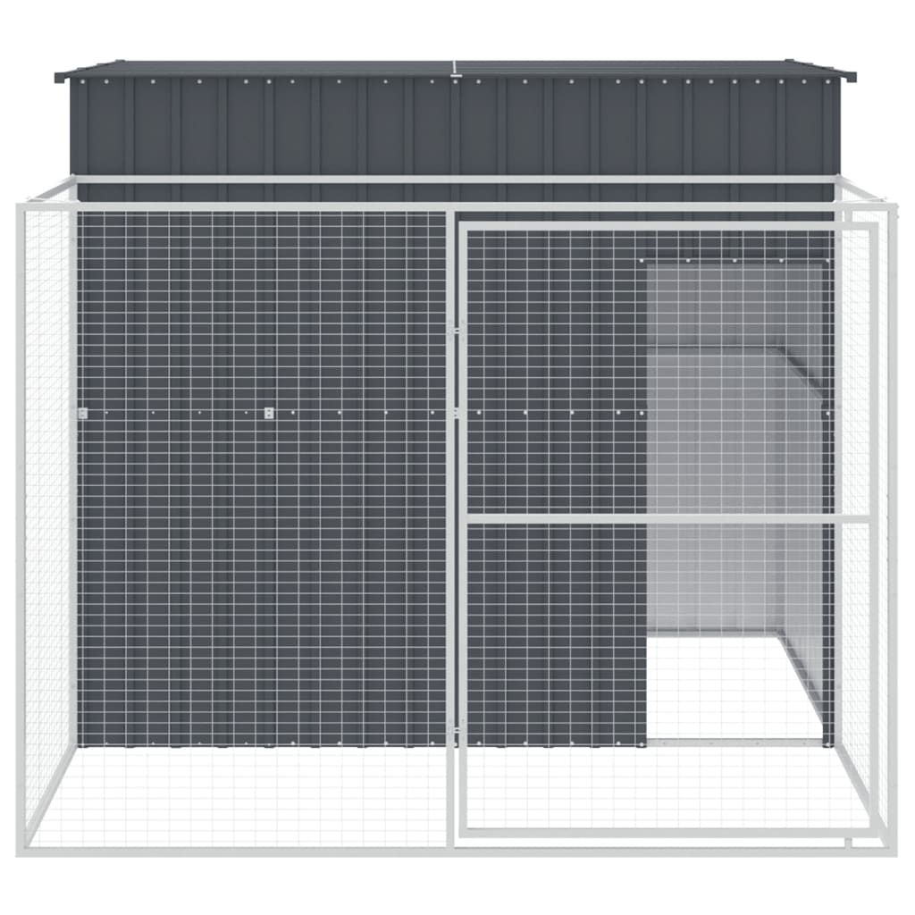VidaXL Niche pour chien avec enclos 214x253x181 cm Acier galvanisé Anthracite