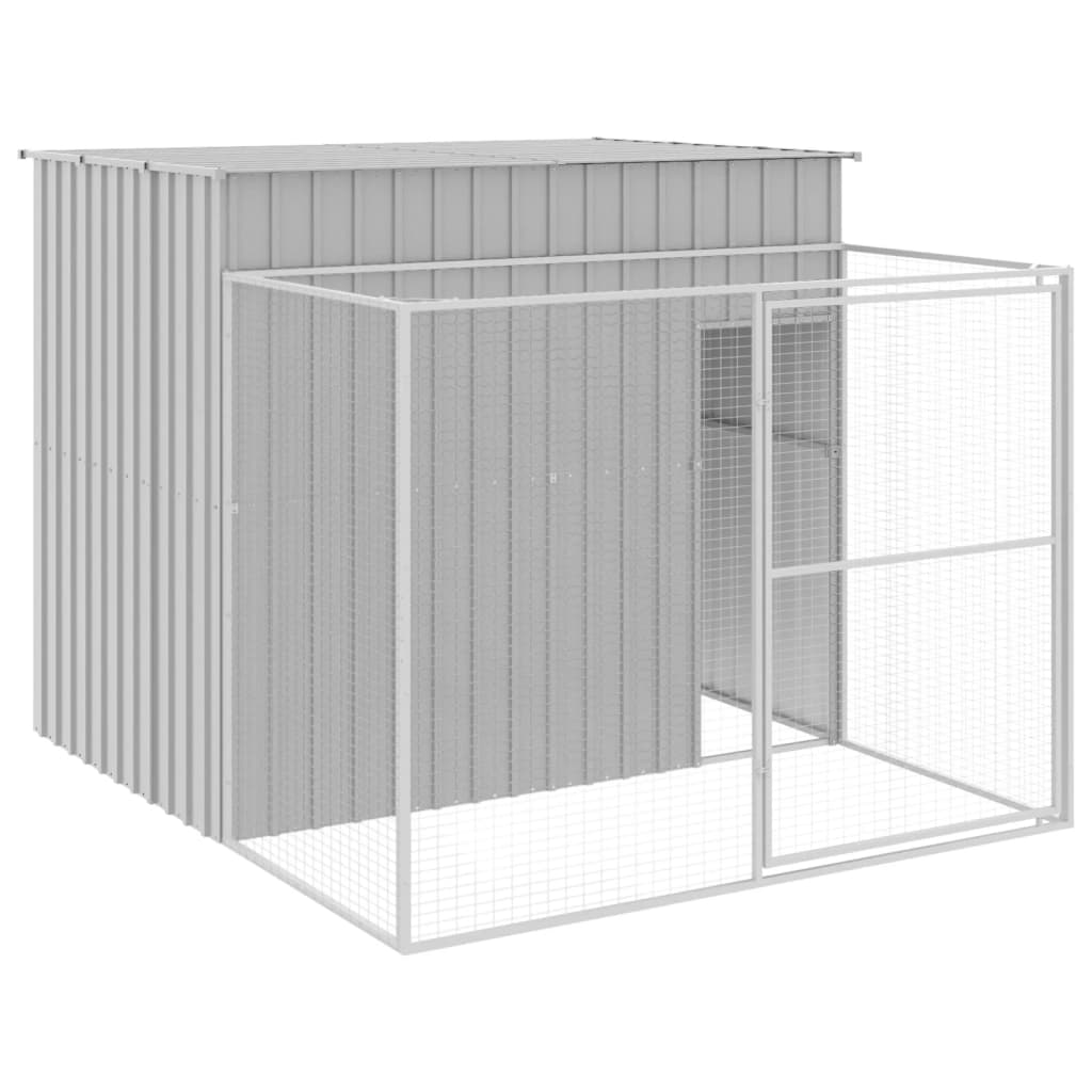 VidaXL Niche avec enclos 214x253x181 cm acier gris clair