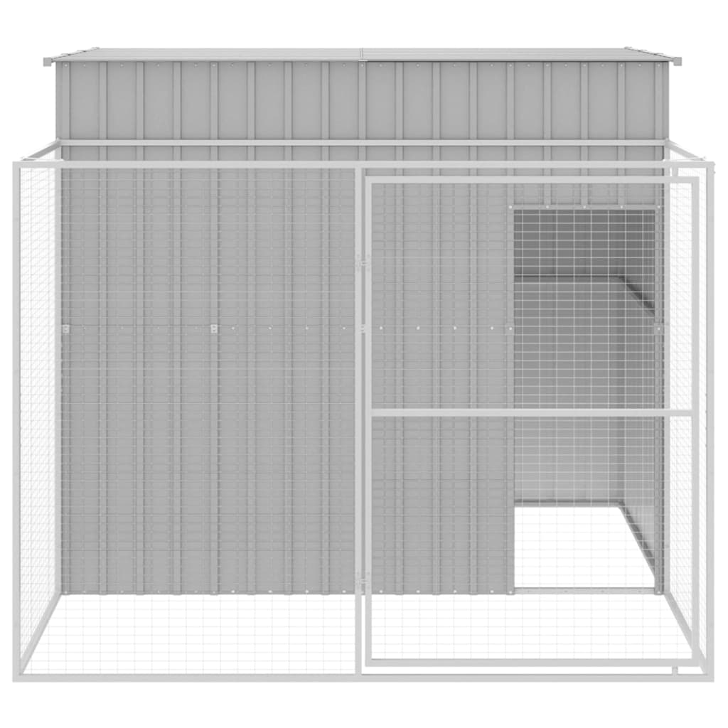 VidaXL Niche avec enclos 214x253x181 cm acier gris clair
