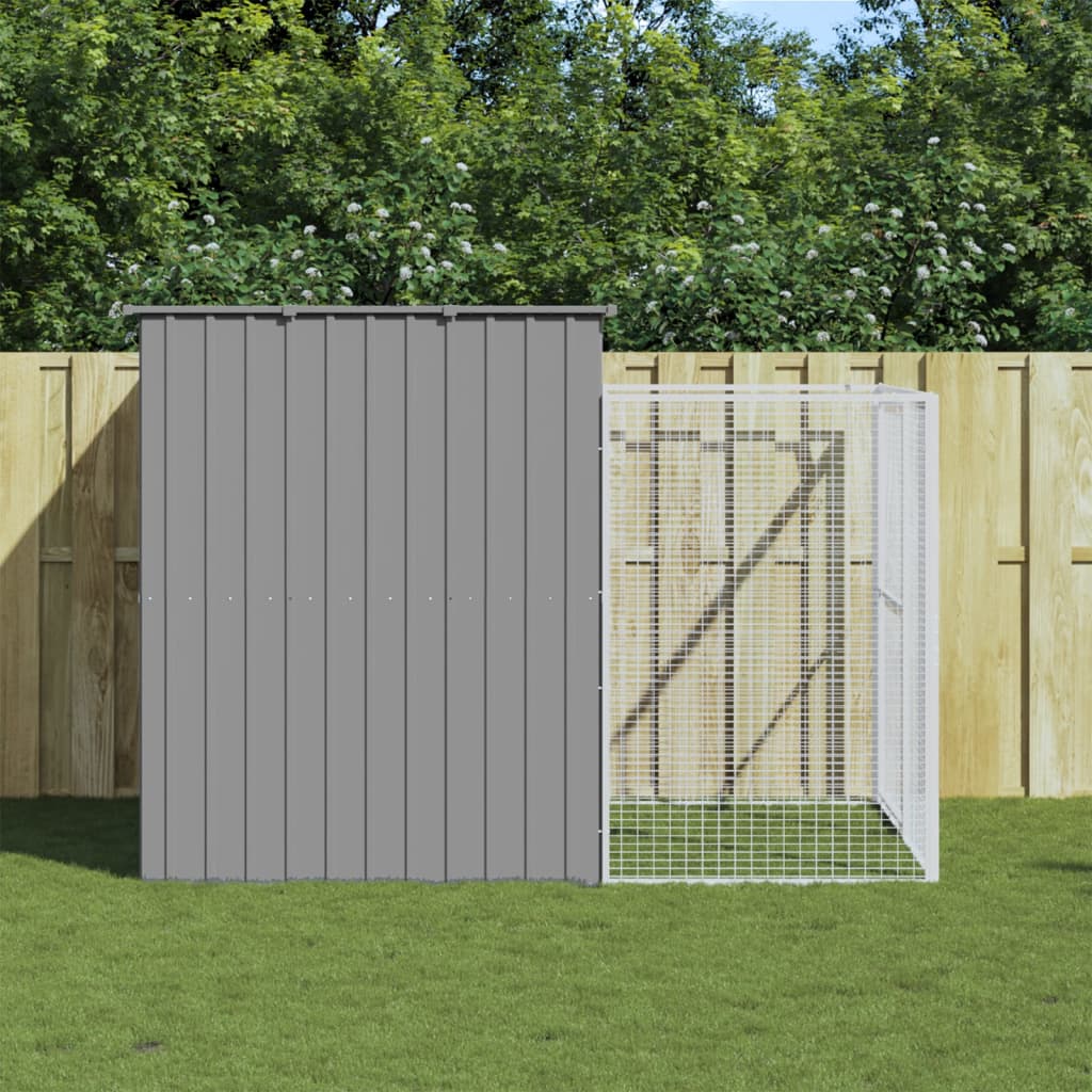 VidaXL Niche avec enclos 214x253x181 cm acier gris clair