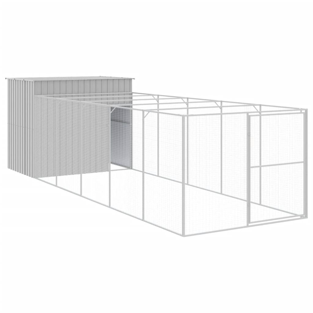 VidaXL Niche avec enclos 214x661x181 cm acier gris clair