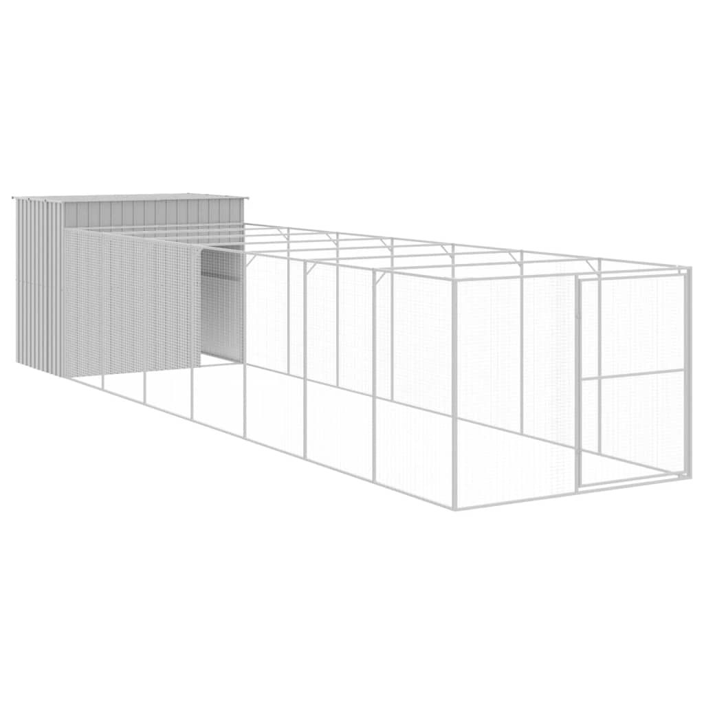 VidaXL Niche avec enclos 214x865x181 cm acier gris clair