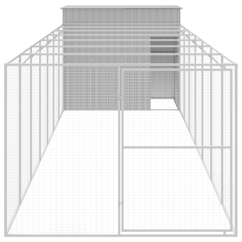 VidaXL Niche avec enclos 214x865x181 cm acier gris clair
