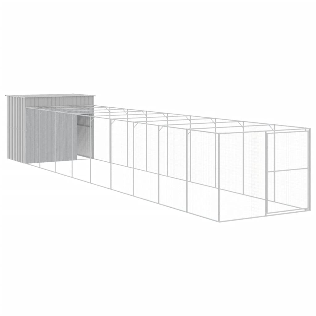 VidaXL Niche avec enclos 214x1069x181 cm Acier Gris Clair
