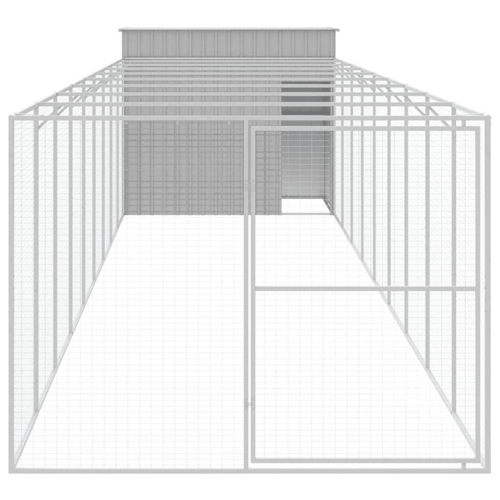VidaXL Niche avec enclos 214x1069x181 cm Acier Gris Clair