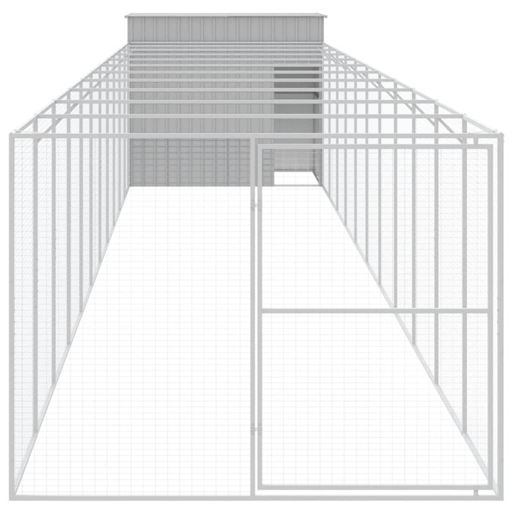 VidaXL Niche avec enclos 214x1273x181 cm Acier Gris Clair