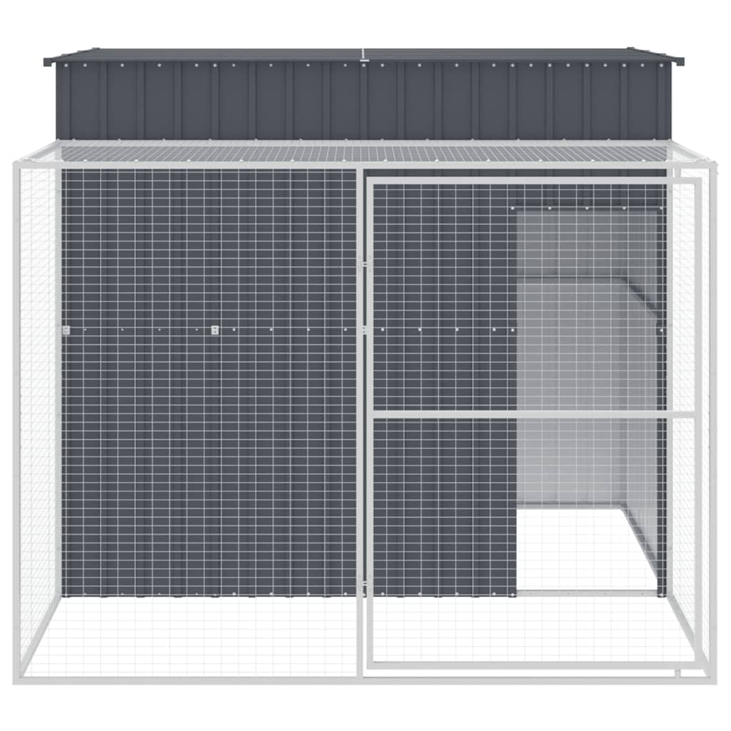 VidaXL Niche pour chien avec enclos 214x253x181 cm Acier galvanisé Anthracite