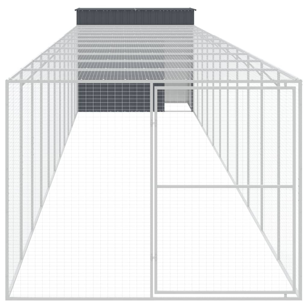 VidaXL Niche avec enclos 214x1273x181 cm Acier Anthracite