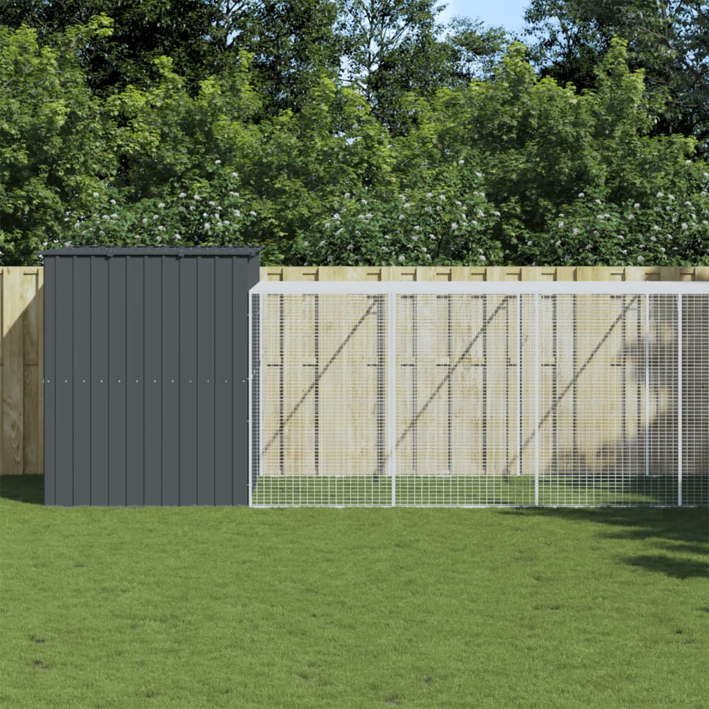 VidaXL Niche avec enclos 214x1273x181 cm Acier Anthracite