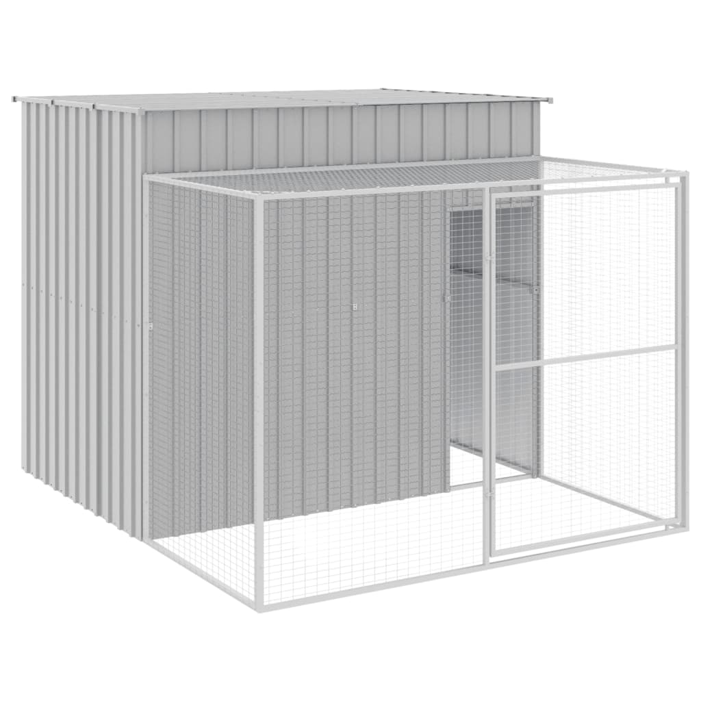 VidaXL Niche avec enclos 214x253x181 cm acier gris clair