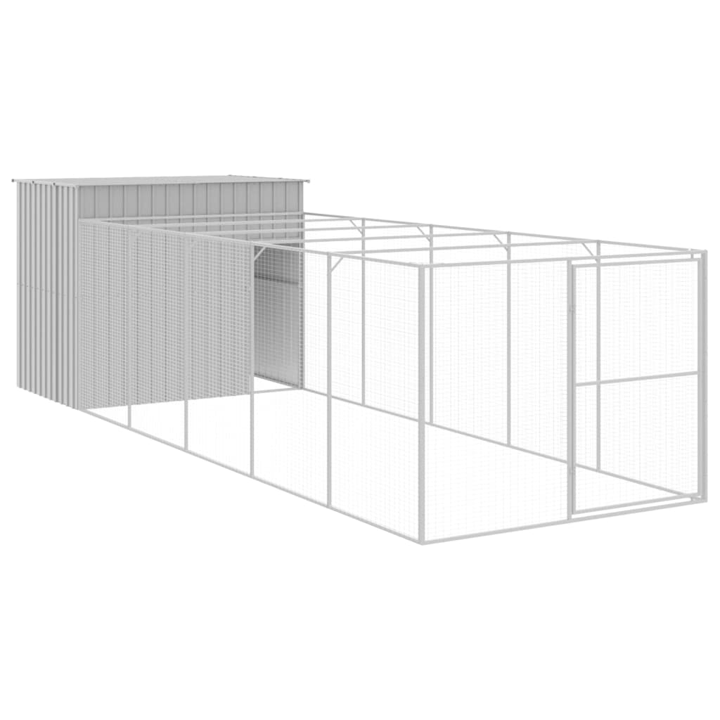 VidaXL Niche avec enclos 214x661x181 cm acier gris clair