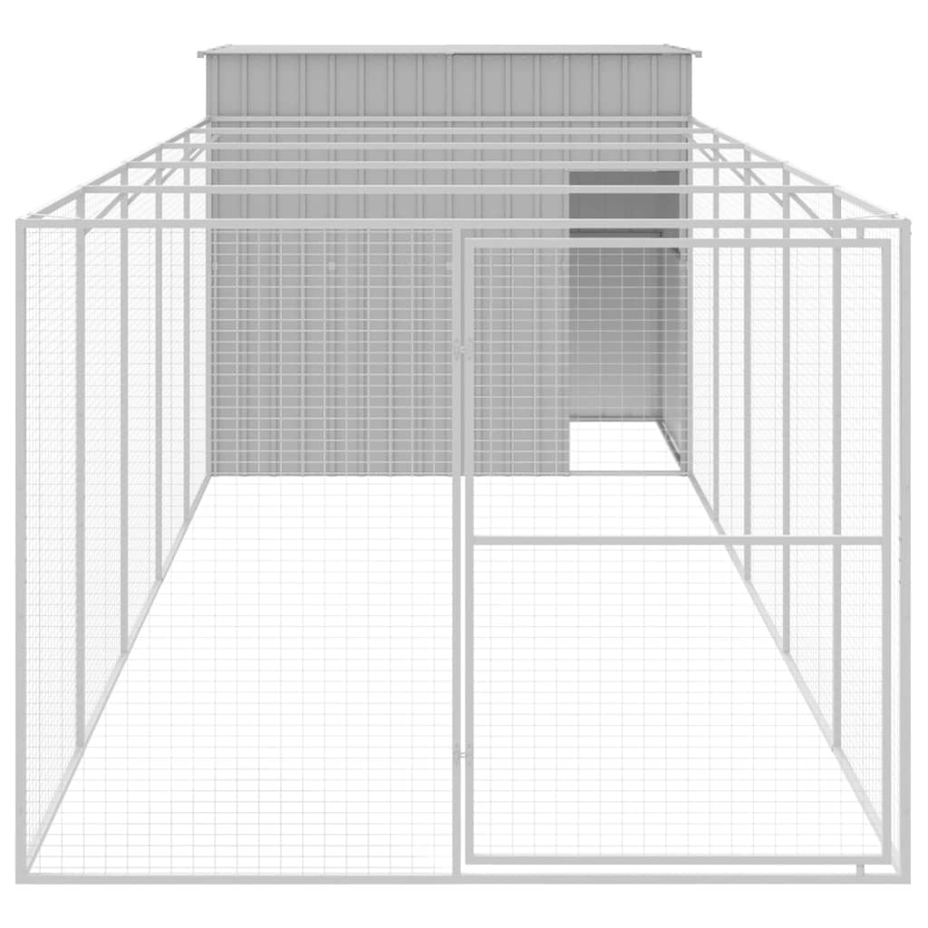 VidaXL Niche avec enclos 214x661x181 cm acier gris clair