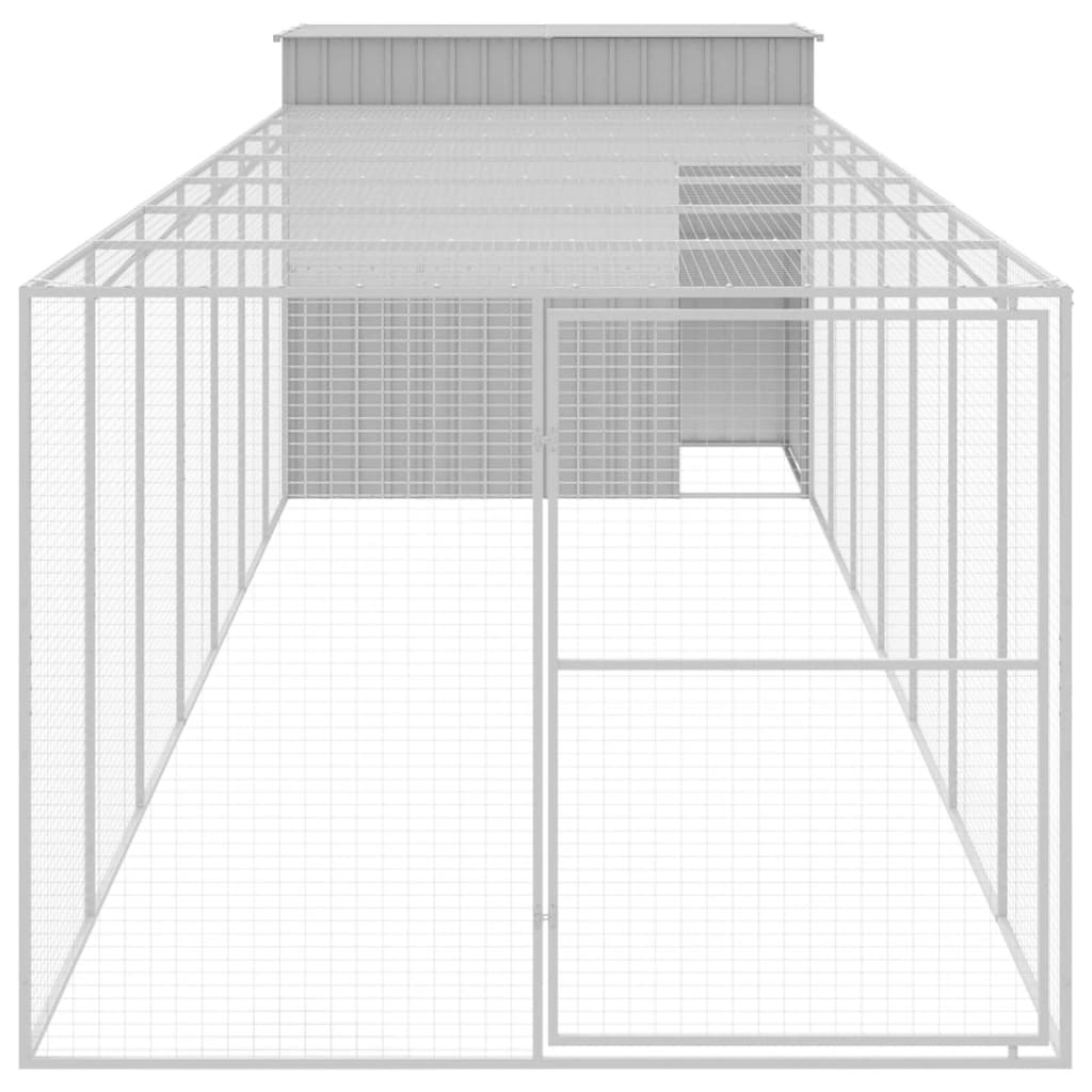 VidaXL Niche avec enclos 214x865x181 cm acier gris clair