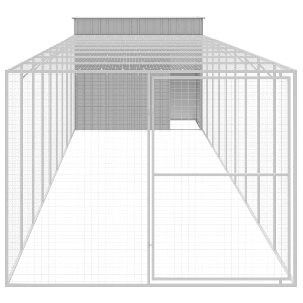 VidaXL Niche avec enclos 214x1069x181 cm Acier Gris Clair