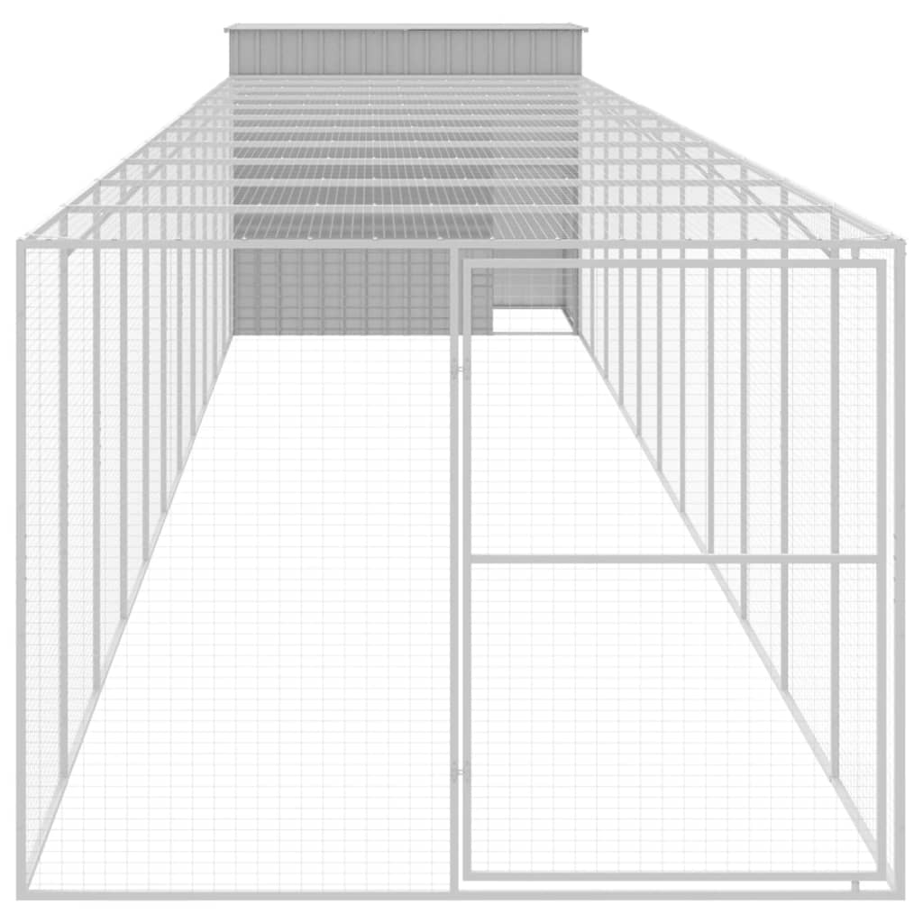 VidaXL Niche avec enclos 214x1273x181 cm Acier Gris Clair