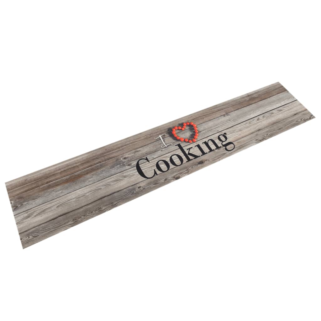 Vidaxx tapis de cuisine lavable imprimé de cuisine 60x300 cm velours gris