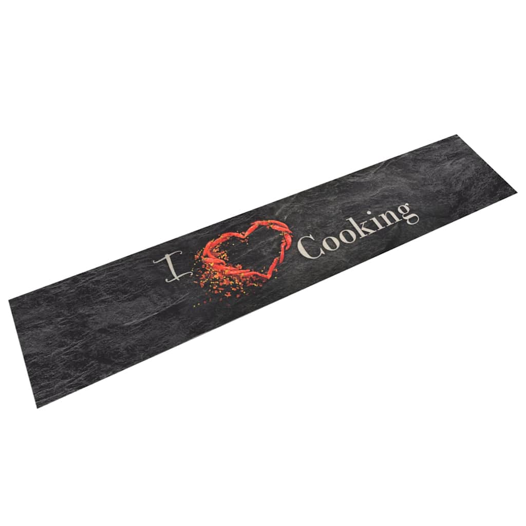 Vidaxx tapis de cuisine lavable imprimé de cuisine 60x300 cm velours noir