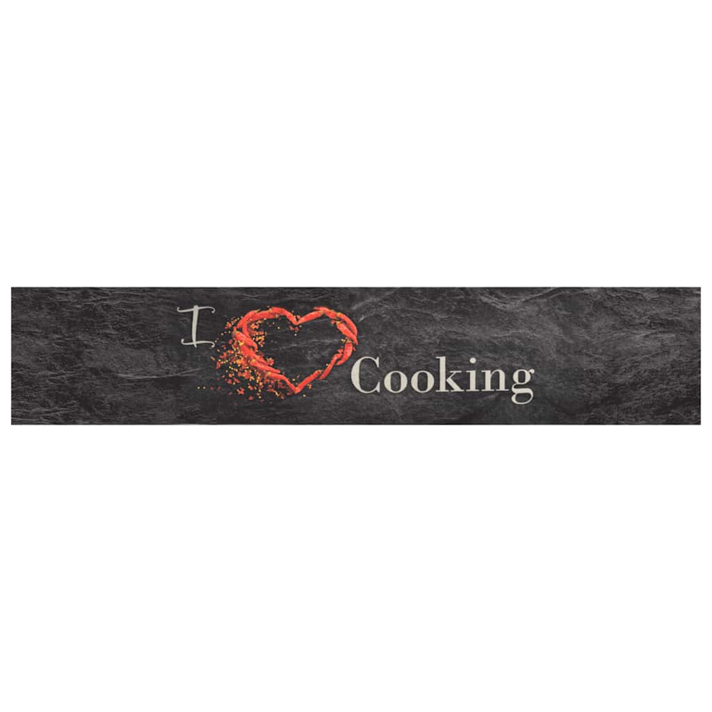 Vidaxx tapis de cuisine lavable imprimé de cuisine 60x300 cm velours noir