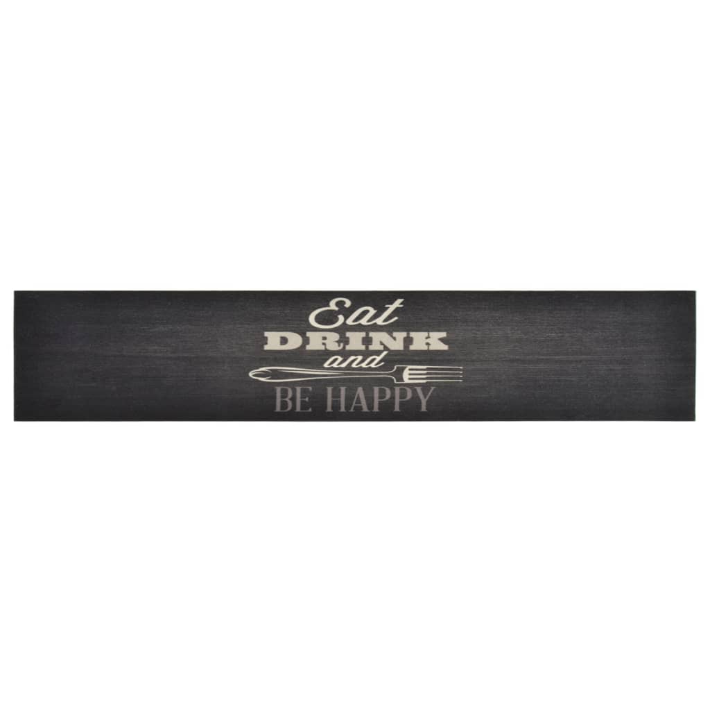 Vidaxx tapis de cuisine lavable imprimé de cuisine 60x300 cm velours noir
