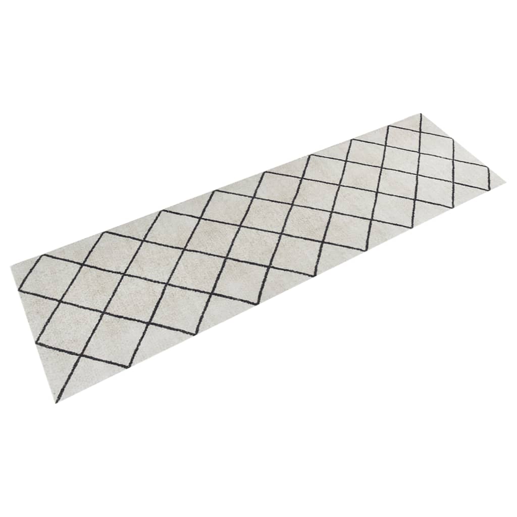 Vidaxx tapis de cuisine lavable à carreaux 45x150 cm velours