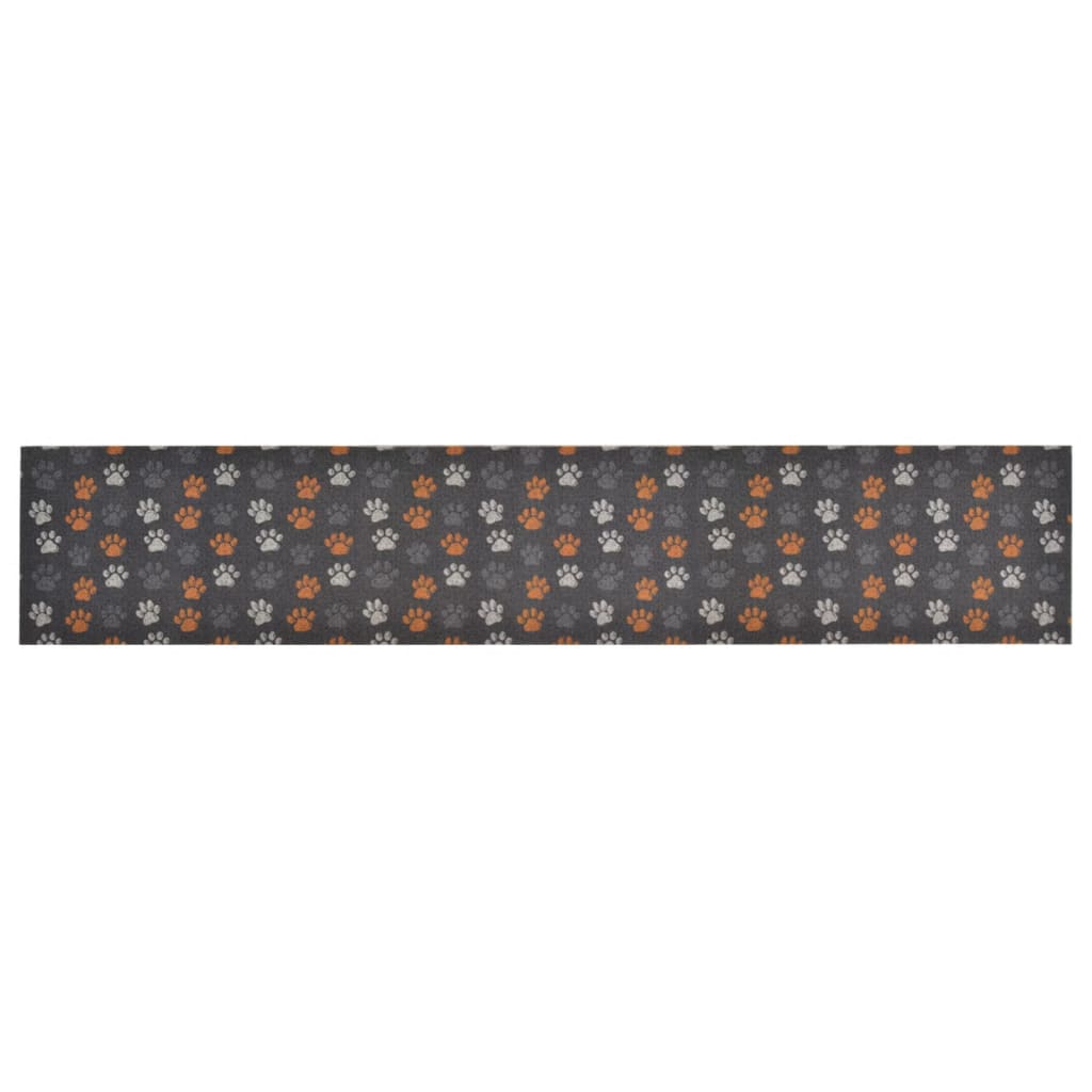 Vidaxx tapis de cuisine lavable empreinte de patte 60x300 cm velours