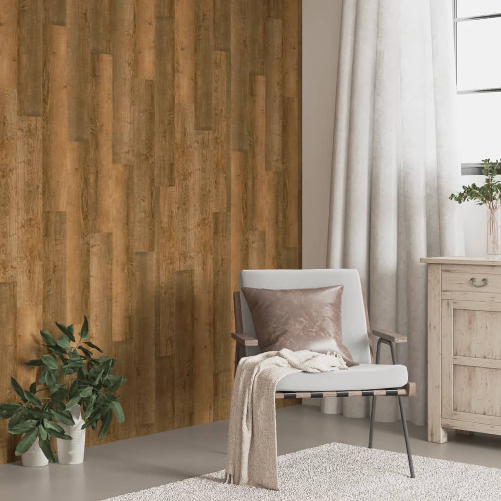 VidaXL Panneaux muraux aspect bois 4,12 m² PVC marron