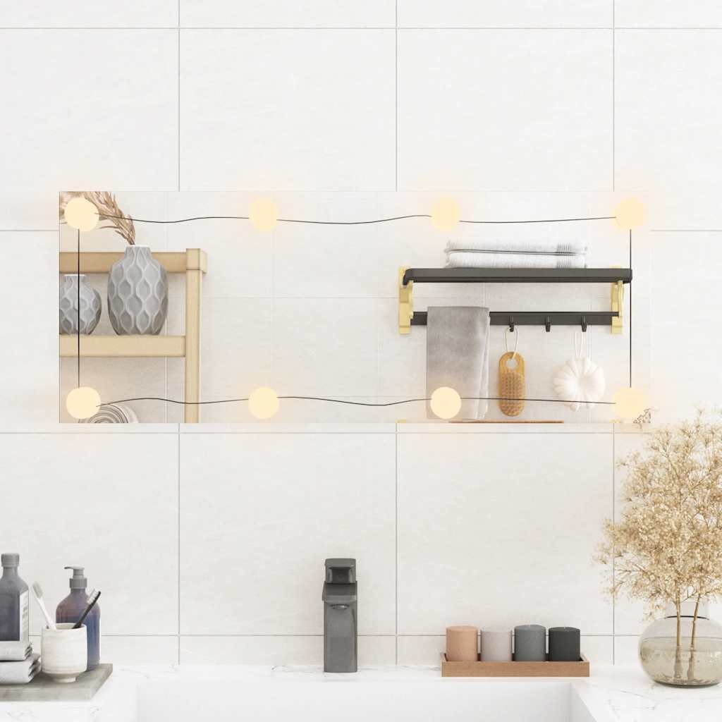 VidaXL Miroir mural avec LED rectangulaire 30x80 cm verre