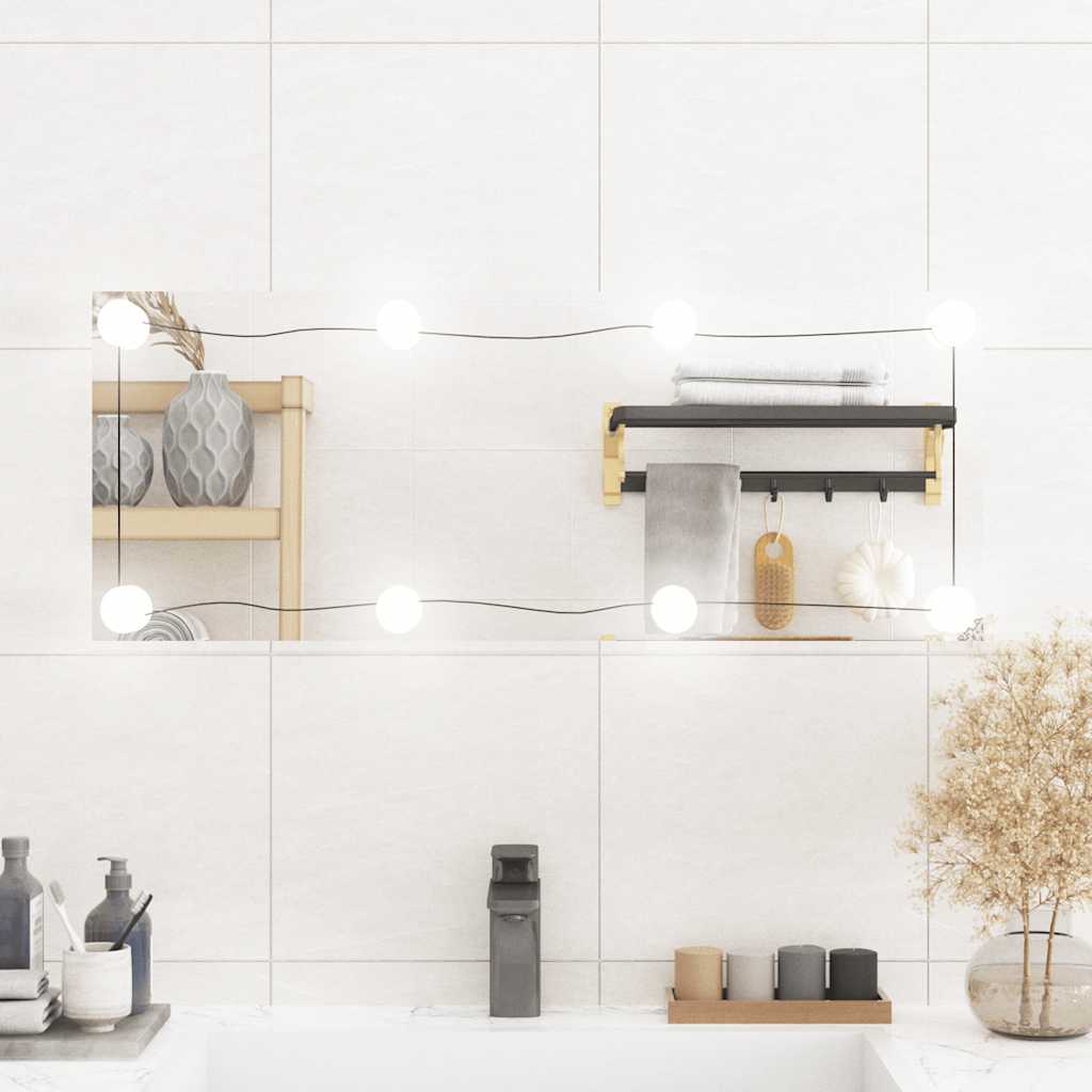 VidaXL Miroir mural avec LED rectangulaire 30x80 cm verre