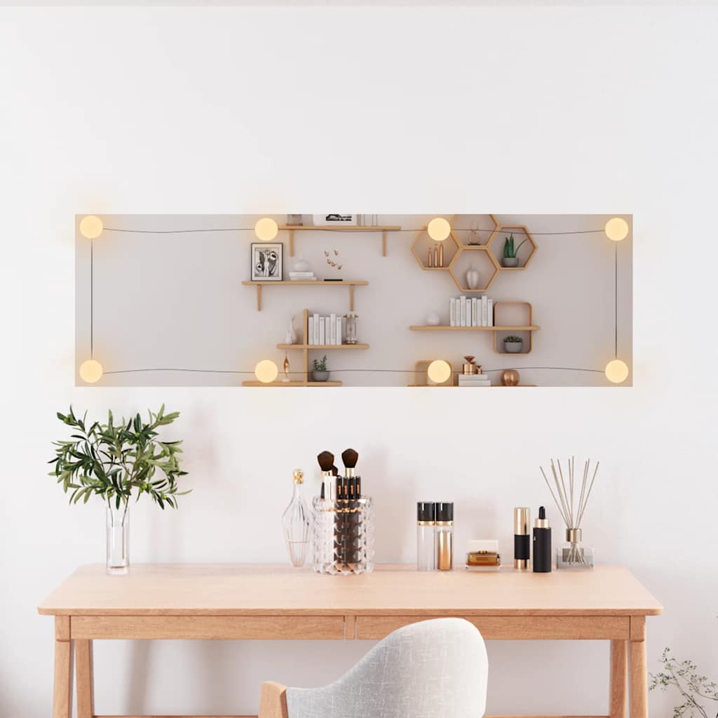 VidaXL Miroir mural avec LED rectangulaire 30x100 cm verre
