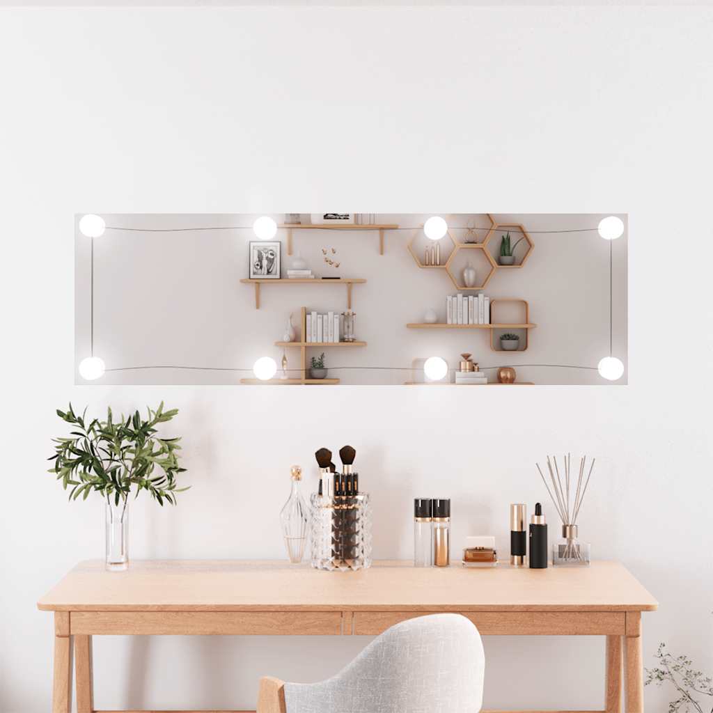 VidaXL Miroir mural avec LED rectangulaire 30x100 cm verre